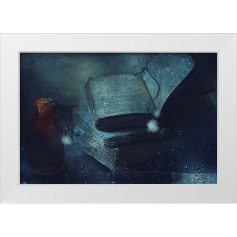 Moonlight Shadows White Modern Wood Framed Art Print by Devos, Delphine