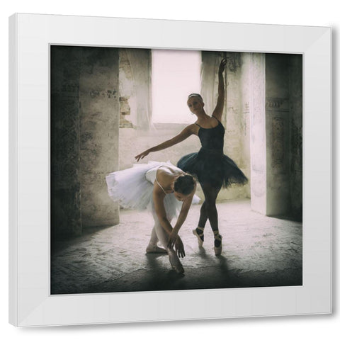 The  Subtle Bow White Modern Wood Framed Art Print by Schleicher-Schwarz, Roswitha