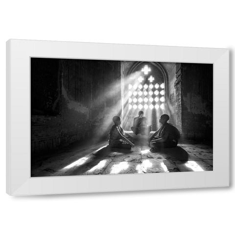 Learning With The Master White Modern Wood Framed Art Print by Song, Gunarto