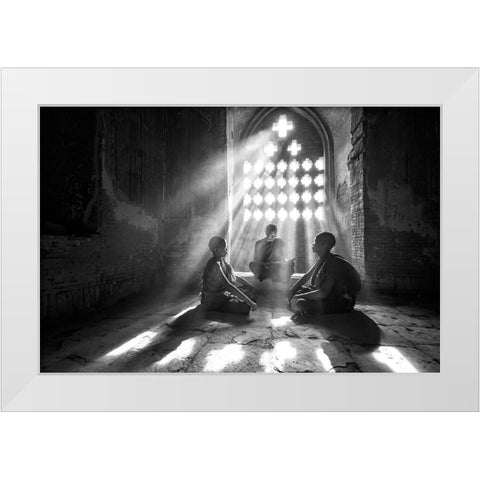 Learning With The Master White Modern Wood Framed Art Print by Song, Gunarto