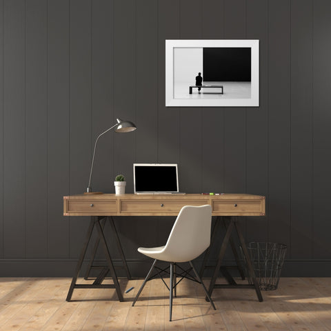 Black A White White Modern Wood Framed Art Print by Schuster, Inge