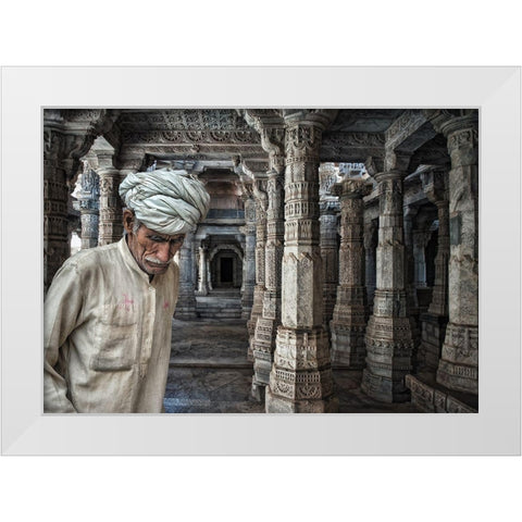 A Place For Meditation White Modern Wood Framed Art Print by Flour, Piet