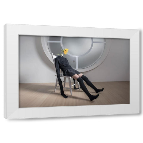 When You Say Nothing At All White Modern Wood Framed Art Print by Hardibudi