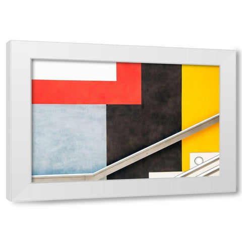 Colour Block White Modern Wood Framed Art Print by Wride, Linda