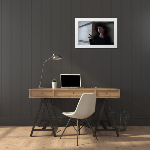 Untitled White Modern Wood Framed Art Print by Kostadinov, Bobby