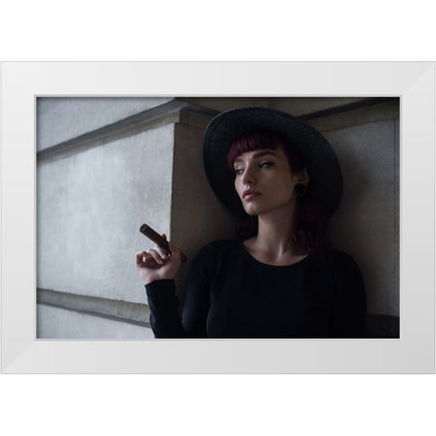 Untitled White Modern Wood Framed Art Print by Kostadinov, Bobby