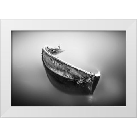 Solitude White Modern Wood Framed Art Print by Valdivieso, Miguel