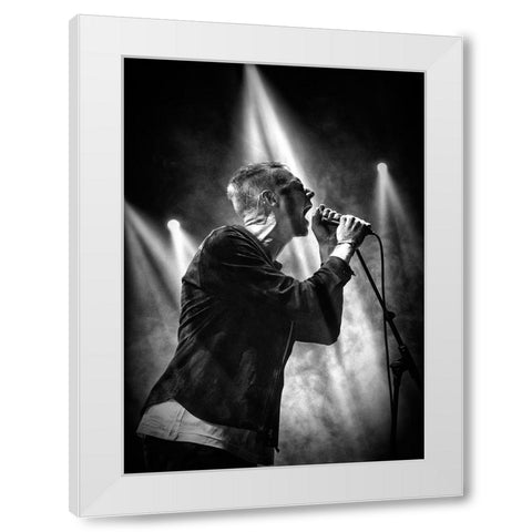 Shout In The Light White Modern Wood Framed Art Print by Samuelsson, Anders