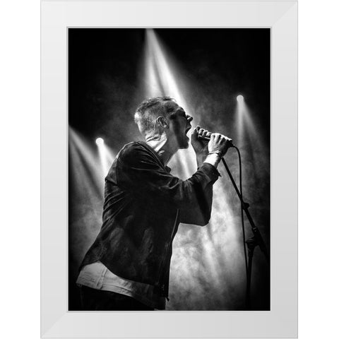 Shout In The Light White Modern Wood Framed Art Print by Samuelsson, Anders