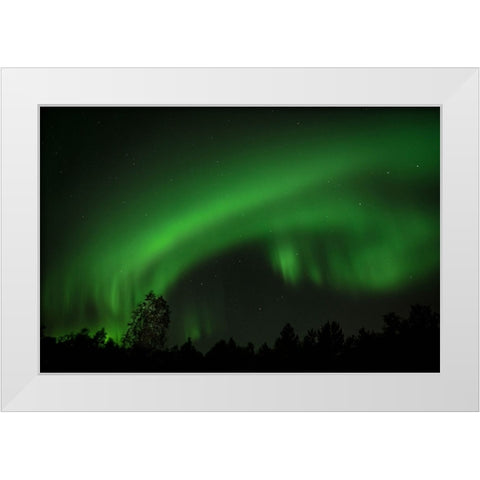 The Light Shower White Modern Wood Framed Art Print by Caroline Stroksnes, Mette