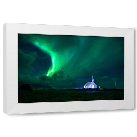 Magic Night In Budir White Modern Wood Framed Art Print by Auf dem, Andrea