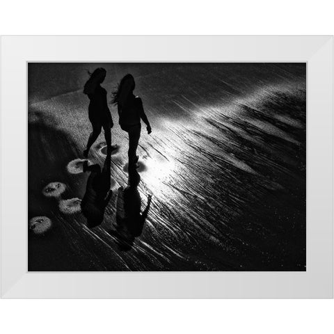 Impronte White Modern Wood Framed Art Print by Della Latta, Massimo