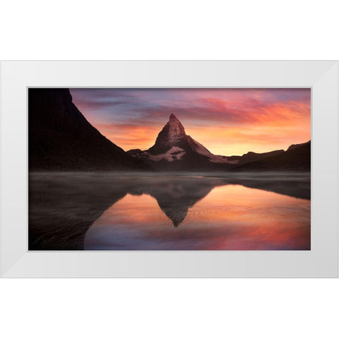 The Mountain White Modern Wood Framed Art Print by Yaakobi, Lior