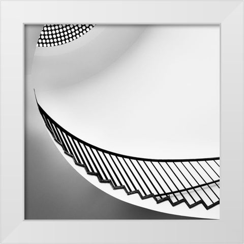 Curving Up White Modern Wood Framed Art Print by Van De, Jeroen
