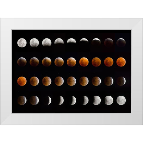 Lunar Eclipse White Modern Wood Framed Art Print by Peinado, Chechi