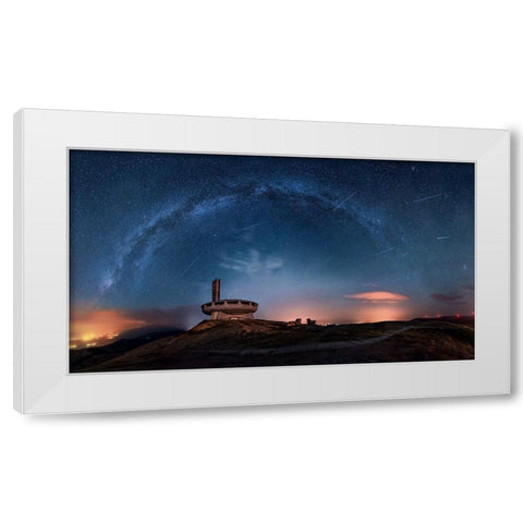 Perseids Over Buzludzha White Modern Wood Framed Art Print by Asanov, Ruslan