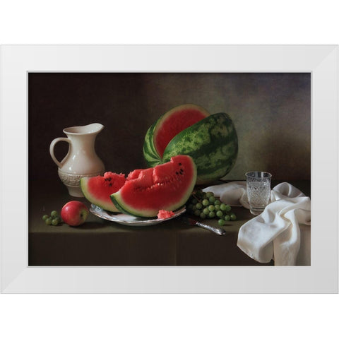 Di Ddn?Dpn?Dmdandfrac34;Dandfrac14; White Modern Wood Framed Art Print by Skorokhod, Tatyana