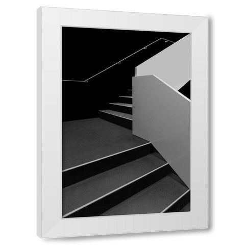 Handrails White Modern Wood Framed Art Print by Azevedo, Olavo