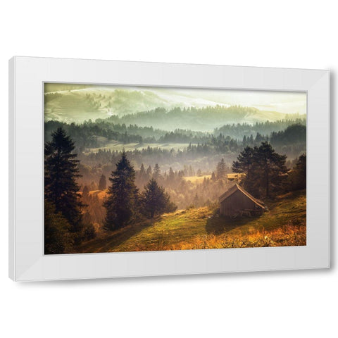 Untitled White Modern Wood Framed Art Print by Hricko, Stanislav