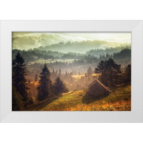 Untitled White Modern Wood Framed Art Print by Hricko, Stanislav