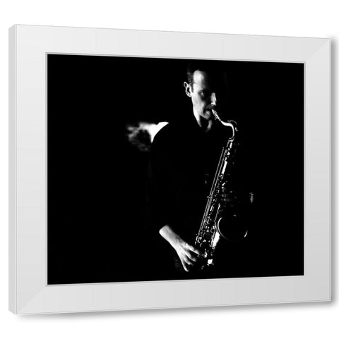Musician White Modern Wood Framed Art Print by Pugliesi, Silvia