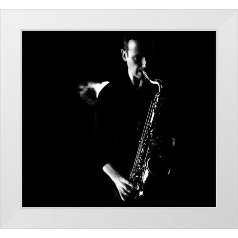 Musician White Modern Wood Framed Art Print by Pugliesi, Silvia