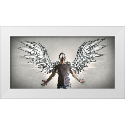 Sketch The Dream White Modern Wood Framed Art Print by Del Grosso, Sebastien