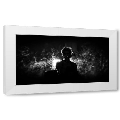 May Be You White Modern Wood Framed Art Print by L, Christophe