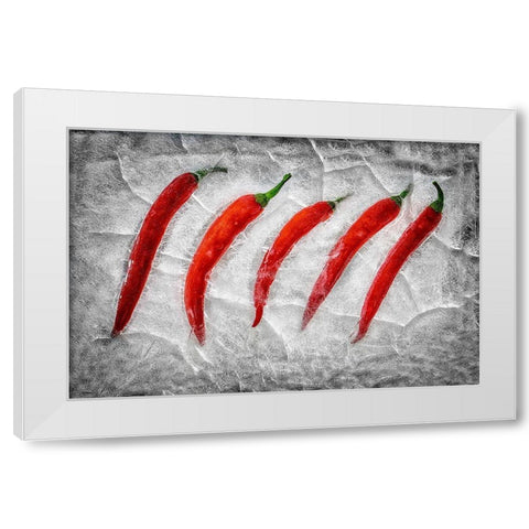 Frozen Fire White Modern Wood Framed Art Print by Losada, Secundino