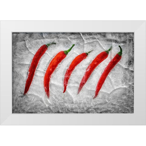 Frozen Fire White Modern Wood Framed Art Print by Losada, Secundino