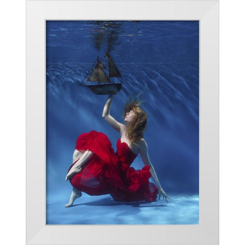 Never Let Go White Modern Wood Framed Art Print by Jones, Karen