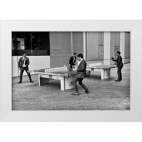 Morning Break White Modern Wood Framed Art Print by Carlos