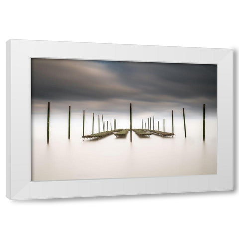 The Oyster Bar White Modern Wood Framed Art Print by Staelens, Christophe