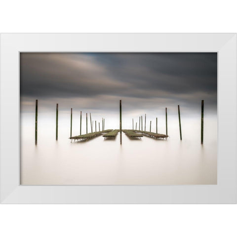 The Oyster Bar White Modern Wood Framed Art Print by Staelens, Christophe