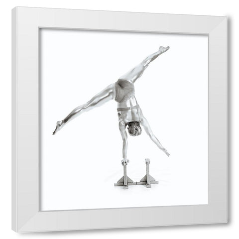 Balance - Gymnastics Series White Modern Wood Framed Art Print by Ashton-Jones, Howard