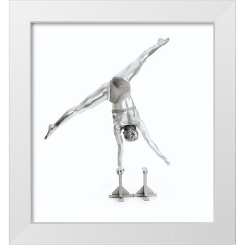 Balance - Gymnastics Series White Modern Wood Framed Art Print by Ashton-Jones, Howard