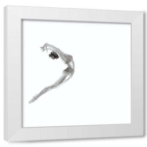 Flight - Gymnastics Series White Modern Wood Framed Art Print by Ashton-Jones, Howard