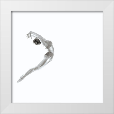 Flight - Gymnastics Series White Modern Wood Framed Art Print by Ashton-Jones, Howard