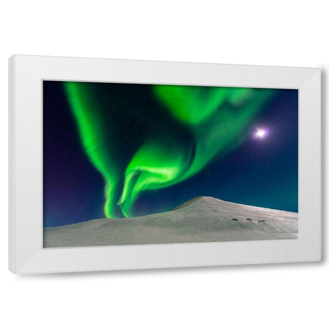 Dancing With The Moon White Modern Wood Framed Art Print by George, Andrew