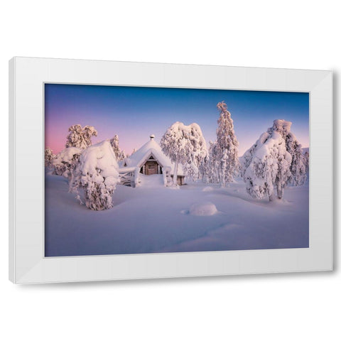 Home Sweet Home White Modern Wood Framed Art Print by Hoffmann, Raymond