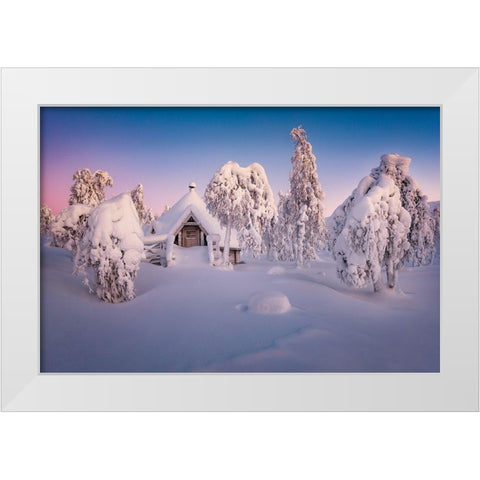 Home Sweet Home White Modern Wood Framed Art Print by Hoffmann, Raymond