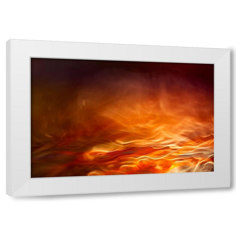 Burning Water White Modern Wood Framed Art Print by Marthinussen, Willy