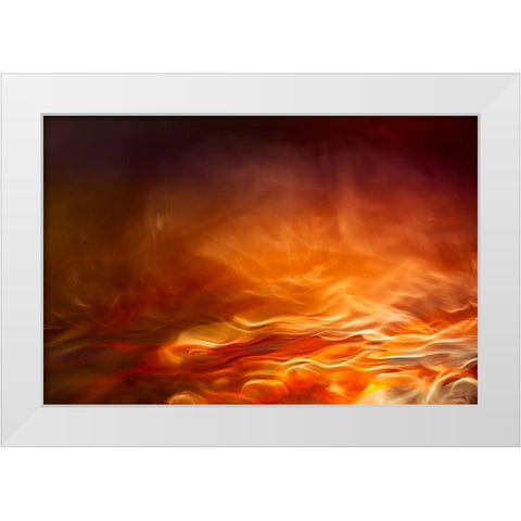 Burning Water White Modern Wood Framed Art Print by Marthinussen, Willy