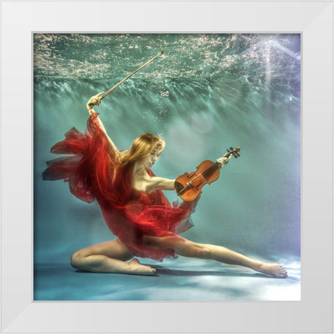 Prelude White Modern Wood Framed Art Print by Uniquecapture