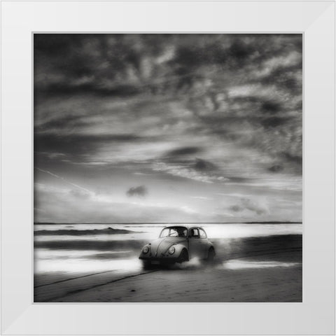 Back To The Future ... White Modern Wood Framed Art Print by Depaepe, Yvette