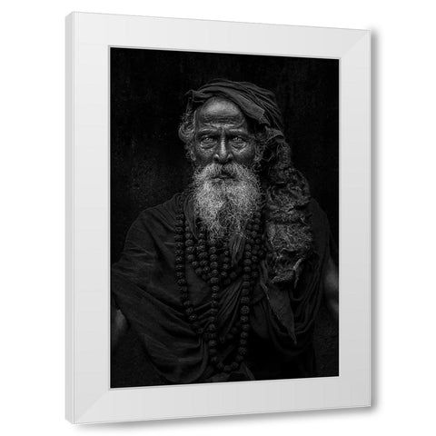 Saddhu Look White Modern Wood Framed Art Print by Almutaghawi, Fadhel