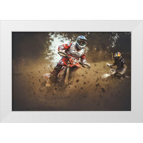 #87 White Modern Wood Framed Art Print by Gonzalez, Carlos