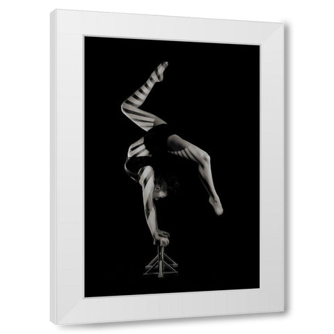 Stripes White Modern Wood Framed Art Print by Ashton-Jones, Howard