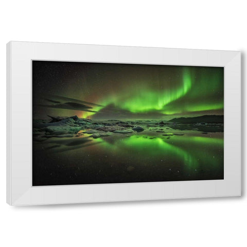 Glacier Lagoon White Modern Wood Framed Art Print by Hoffmann, Raymond