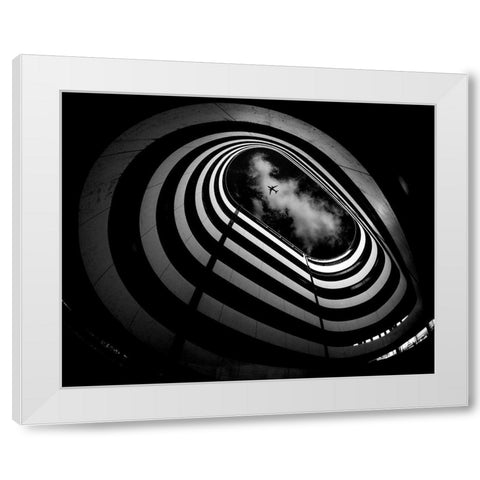 Hole White Modern Wood Framed Art Print by Tajima, Koji